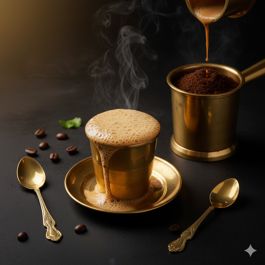 Traditional South Indian filter coffee